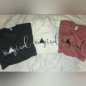 DISNEY Lot of Graphic Shirts, sz S NEW! Mickey Mouse Magic Kingdom Princess